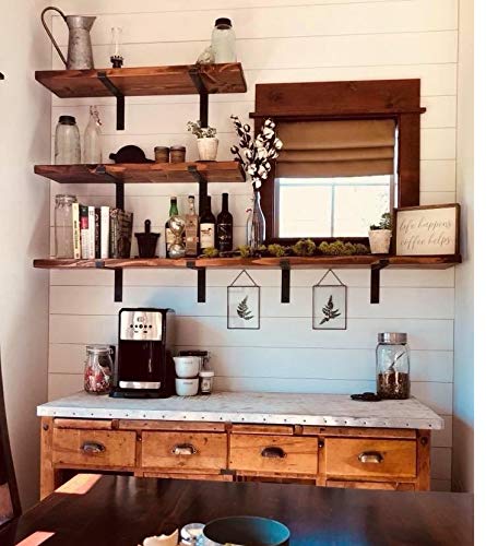 MY RUSTIC Shelf Brackets 6 Inch Lip Black Brackets for Shelves, Heavy Duty Industrial Forged Steel Rustic Floating Shelf Brackets -6 Pack(5.5'') - Image 5